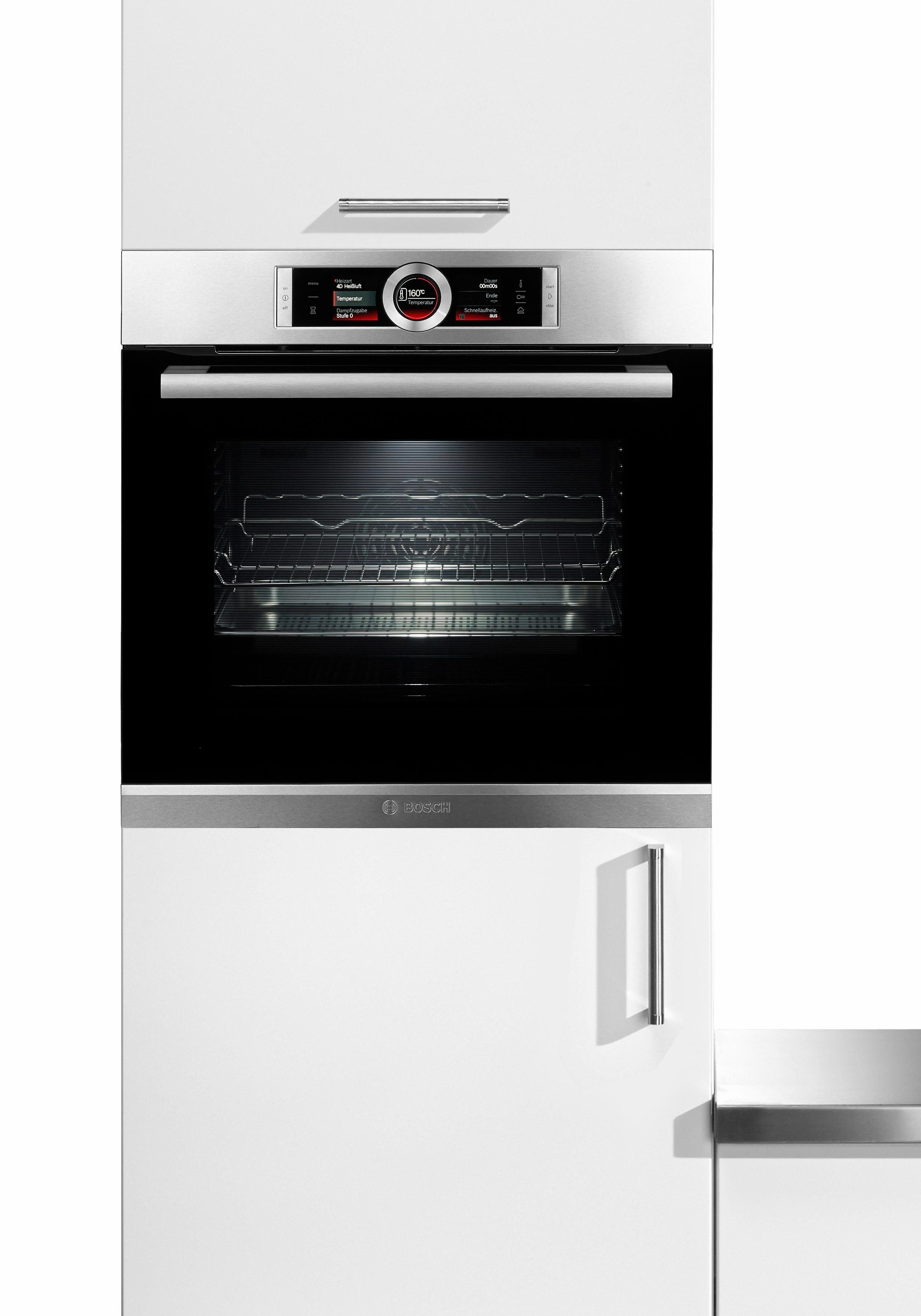 BOSCH Dampfbackofen Serie 8 HSG636B, mit Teleskopauszug nachrüstbar, ecoClean Direct, mit Auftaufunktion