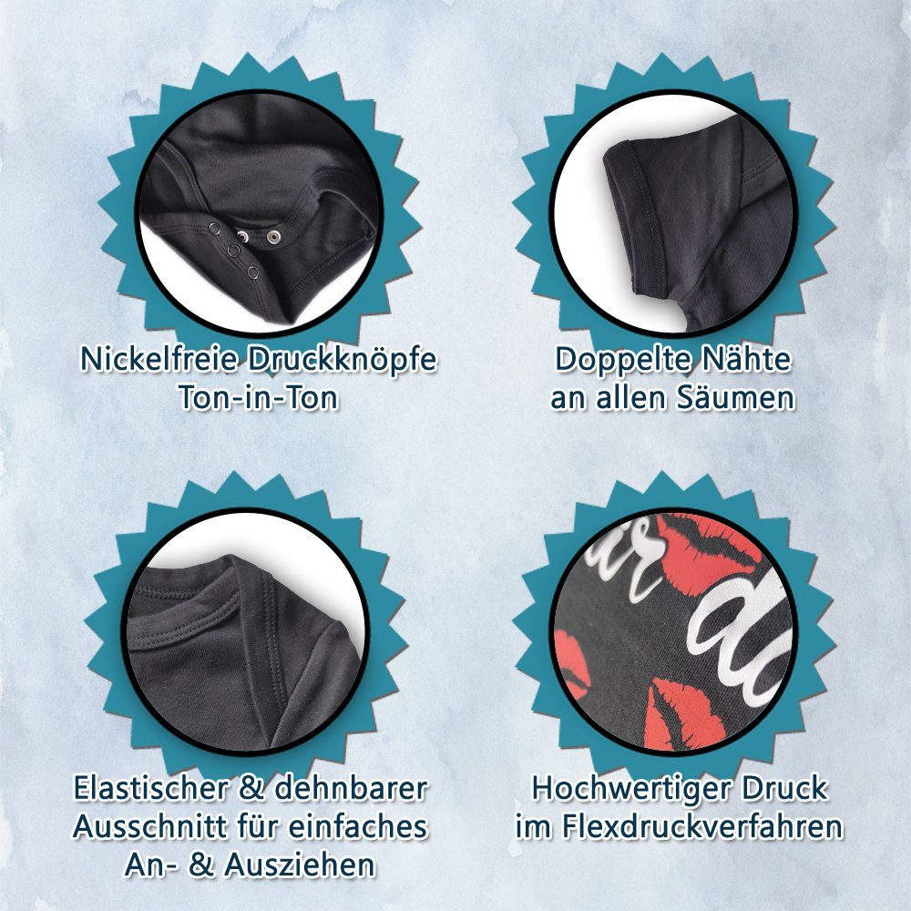 G-graphics Kurzarmbody Egal wie cool dein Papa ist, meiner ist Feuerwehrmann! Baby Body mit Spruch / Motiv / Aufdruck • zur Geburt / Babyparty – Bild 4 von 4