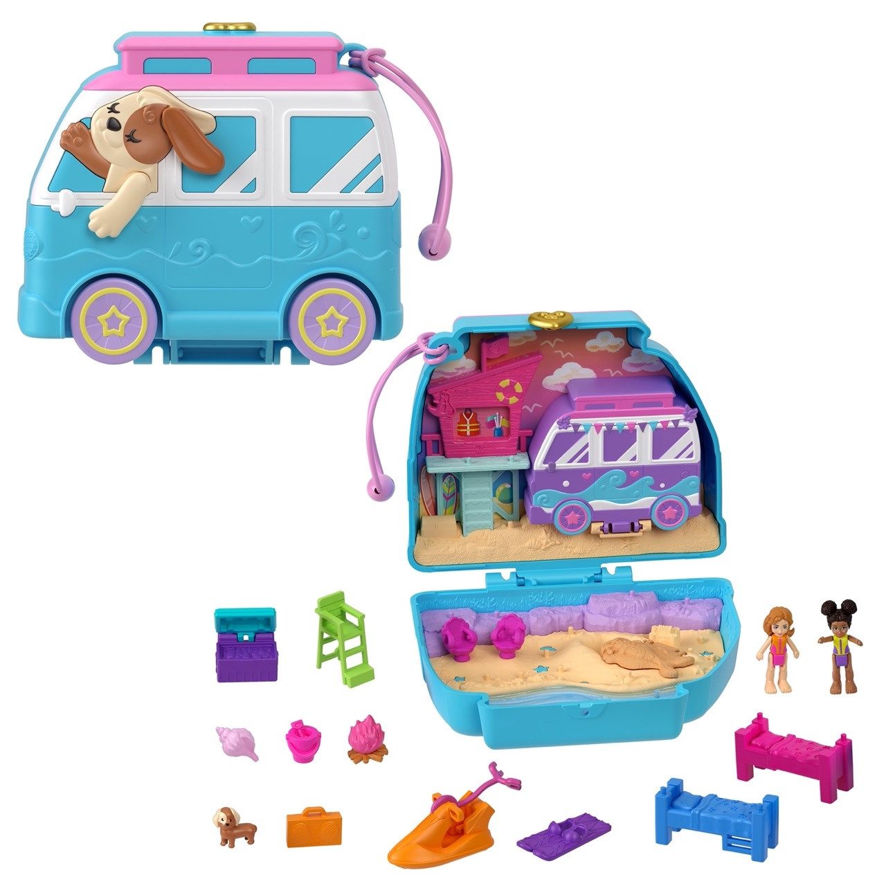 Mattel® Minipuppe Mattel FRY35, HRD36 - Polly Pocket Urlaub am Hundestrand günstig online kaufen