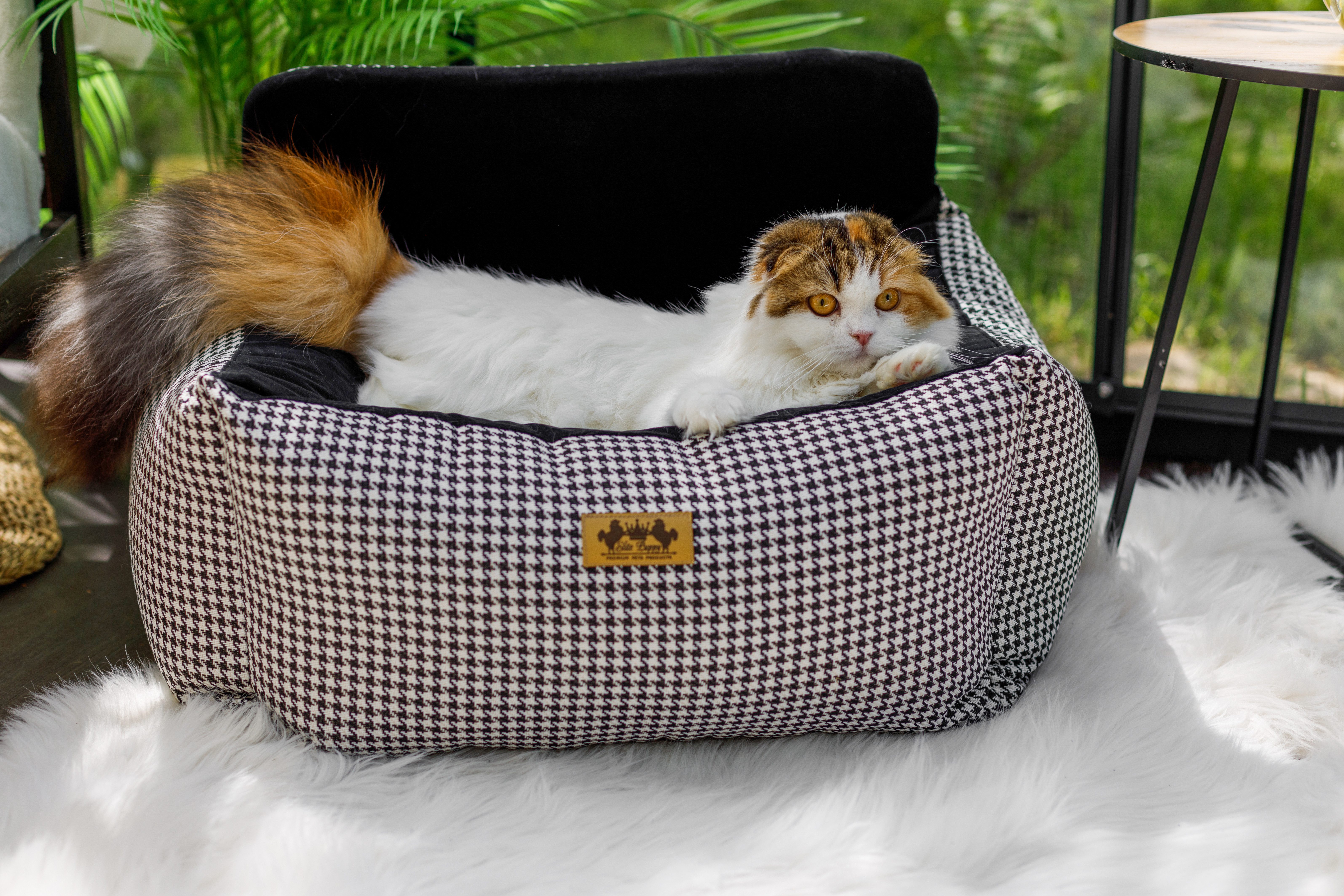Elite Puppy Tierbett Hundeautositz für Hunde und andere Haustiere dreifache Sicherheit, Memory Schaum Autositz wasserdicht abnehmbarer bis 14kg 3 Größen