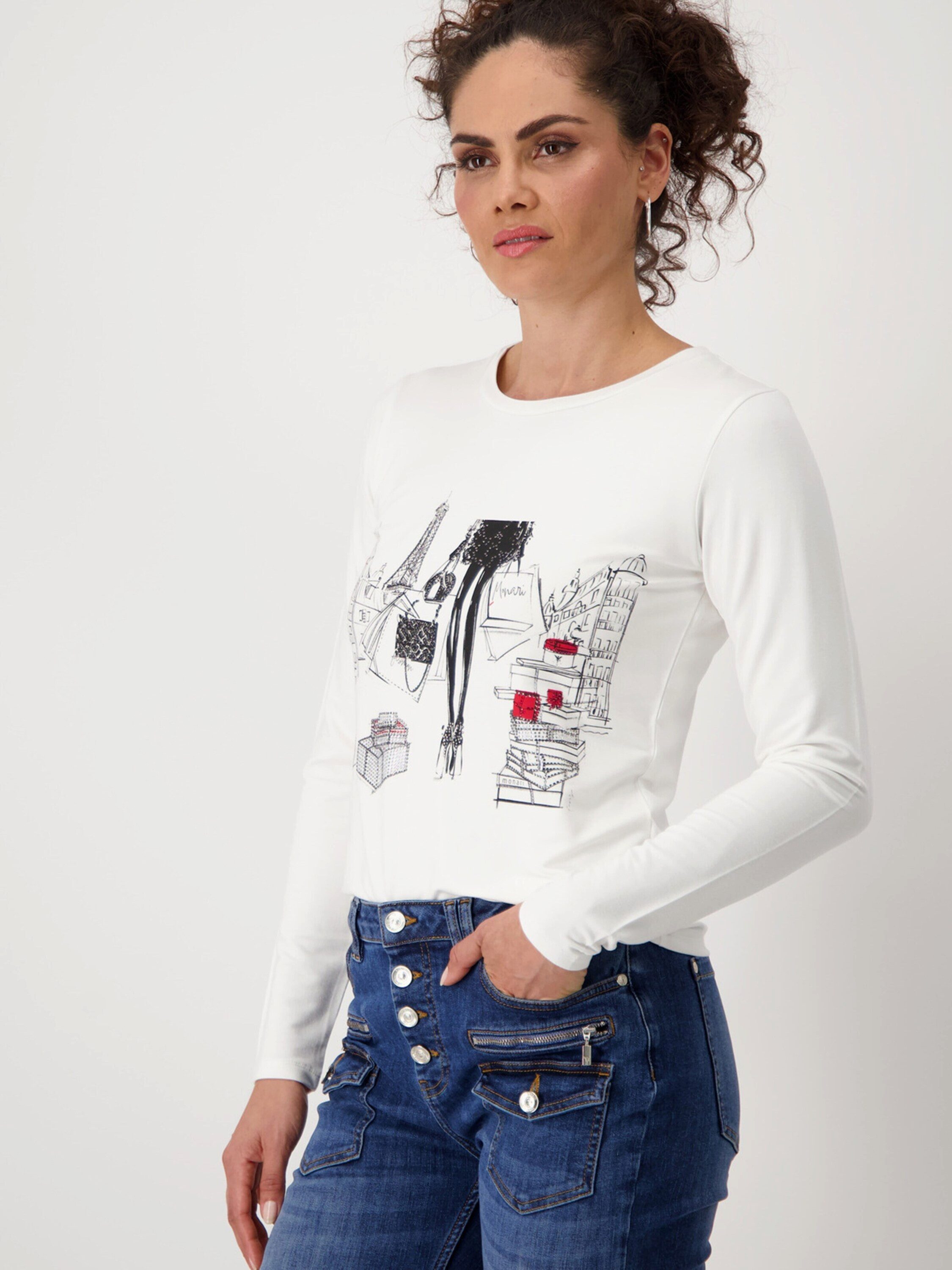 Monari Langarmshirt (1-tlg) Ziersteine