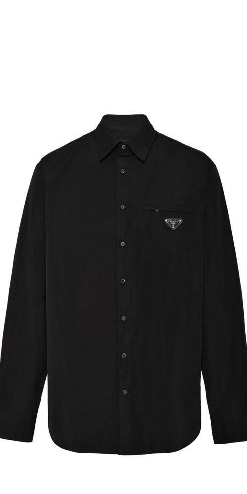 Langarmhemd Prada Logo Patch Hemd S