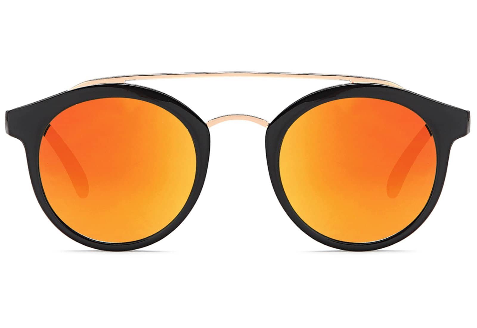 BEZLIT Eyewear Retrosonnenbrille Deppelsteg Designer Sonnenbrille (1-St) mit schwarzen Linsen