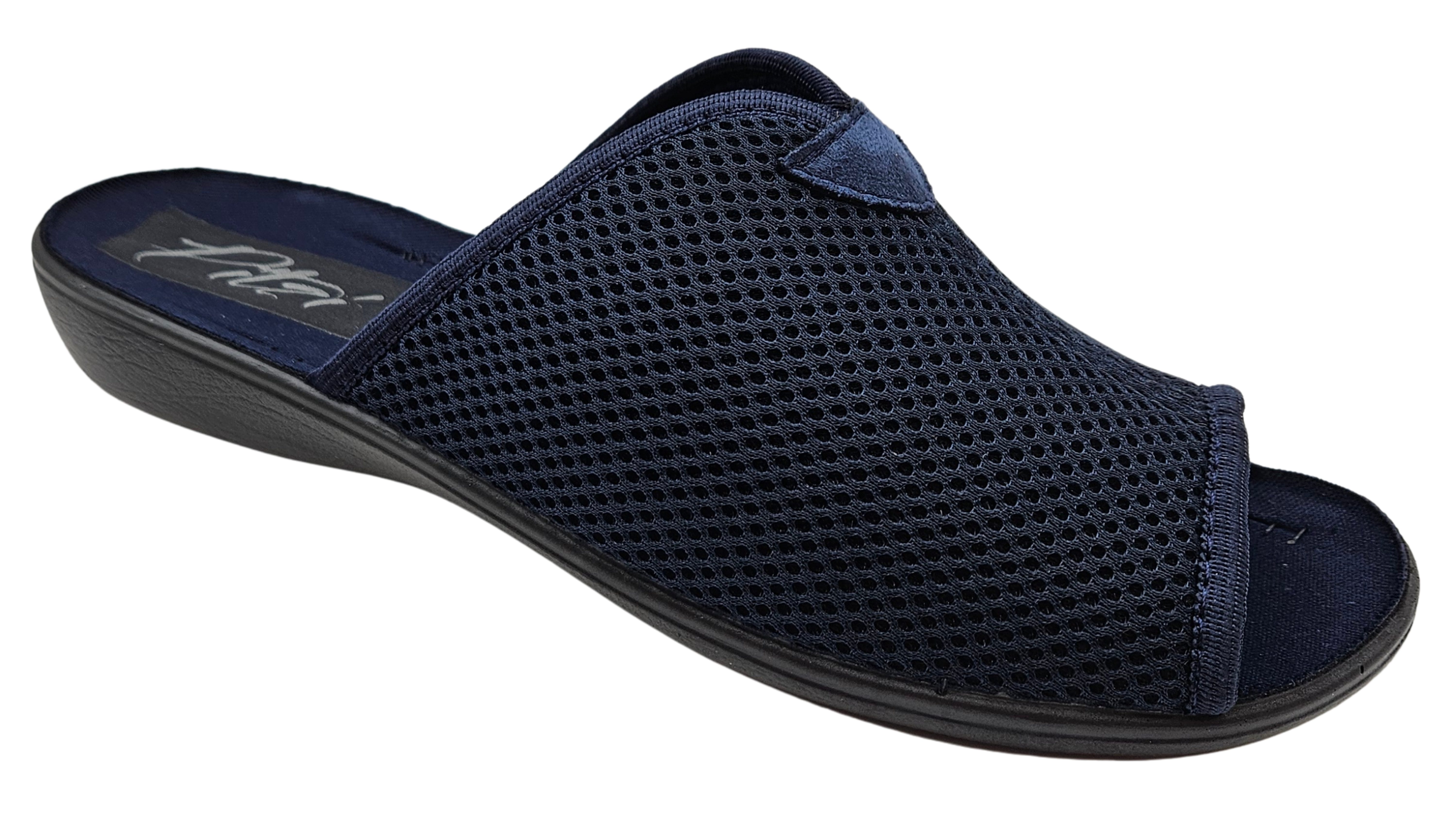 Pitzi Pantolette zehenoffen, 65050, dunkelblau Pantolette flexibles Mesh-Material, ideal bei Hallux Vallgus