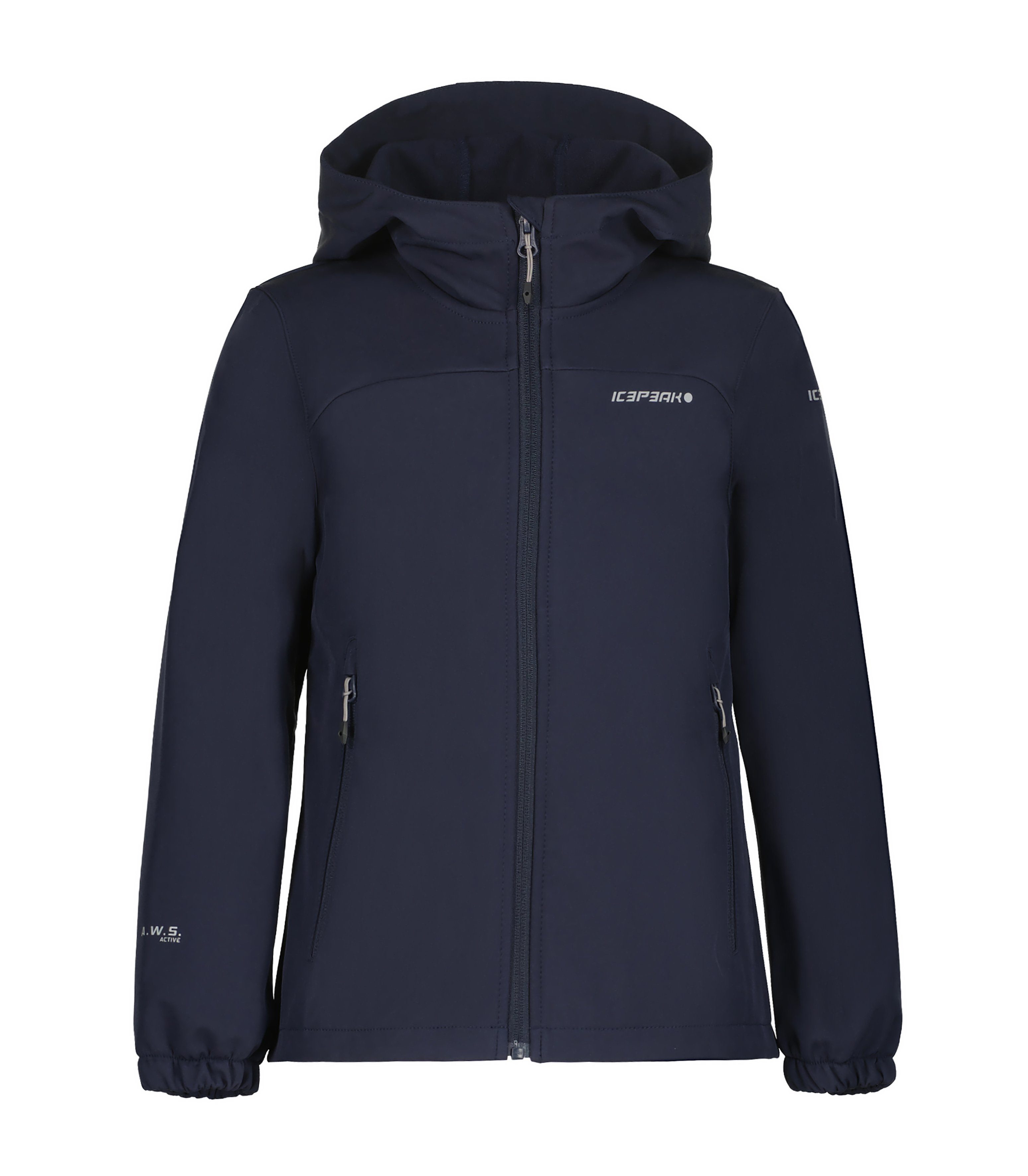 SOFTSHELLJACKE DARK Icepeak Softshelljacke Logoschriftzügen BLUE modischen KOBRYN mit K