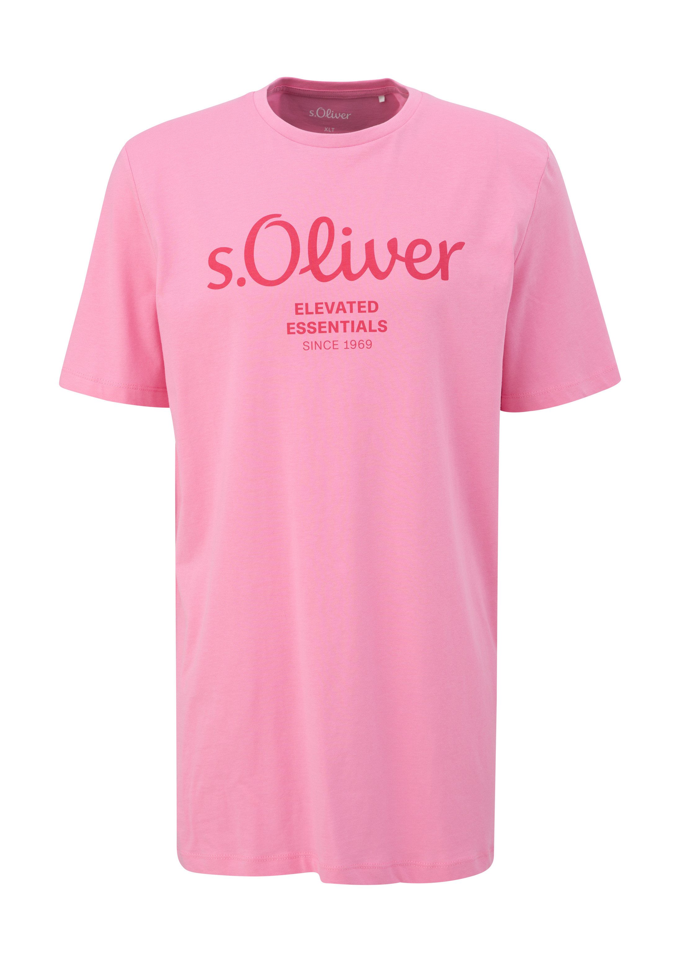 s.Oliver Kurzarmshirt T-Shirt T-Shirt aus Baumwolle mit Logo-Print