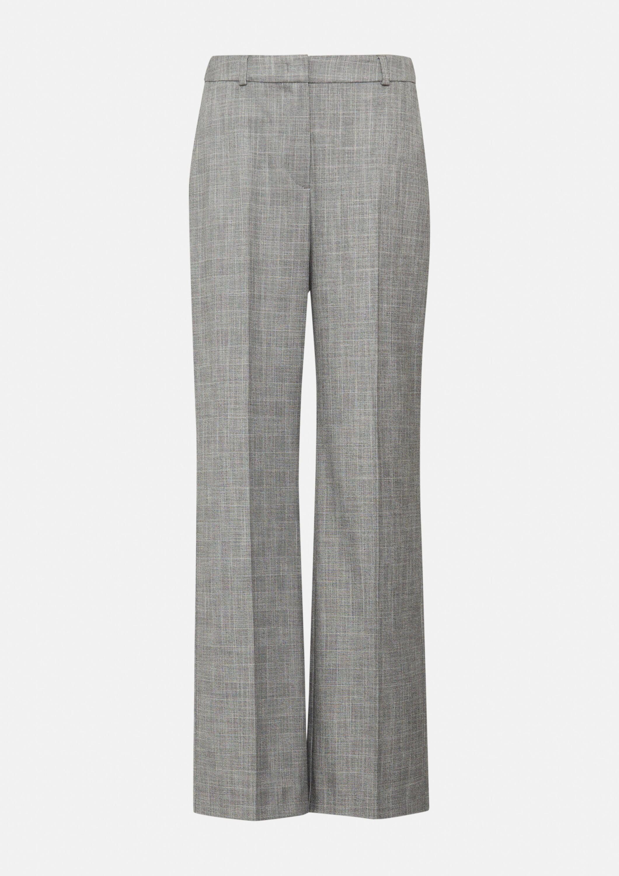 comma Chinos Hose Gemusterte Hose mit Wide Leg