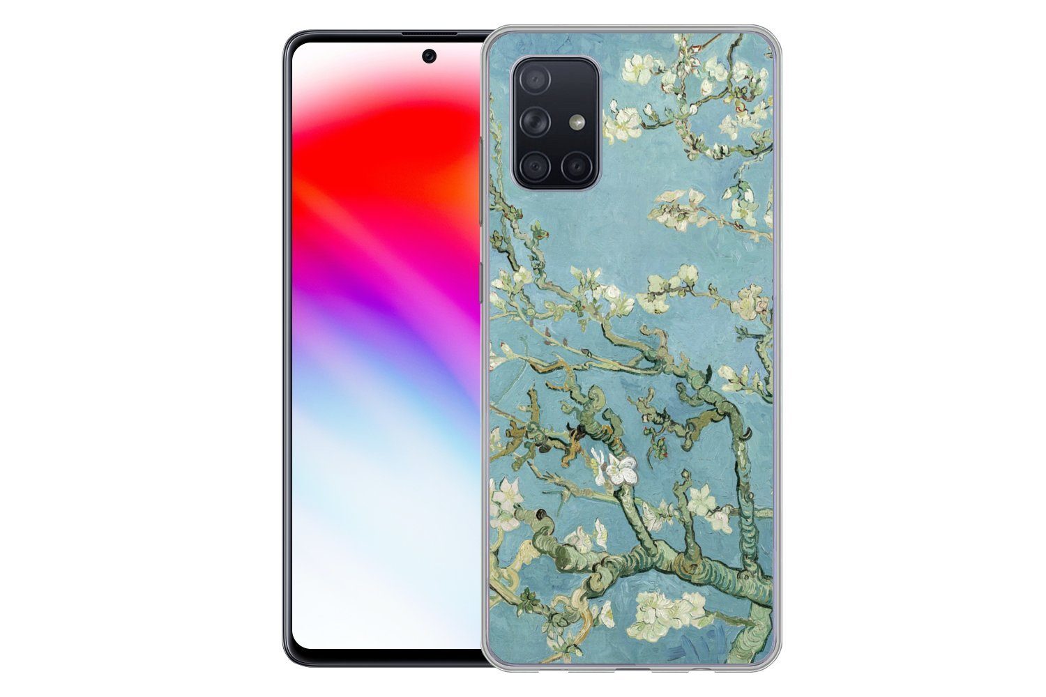 MuchoWow Handyhülle für Samsung Galaxy A51 Mandelblüte - Van Gogh - Kunst, Smartphone-Bumper, Print, Handy Schutzhülle Dünn
