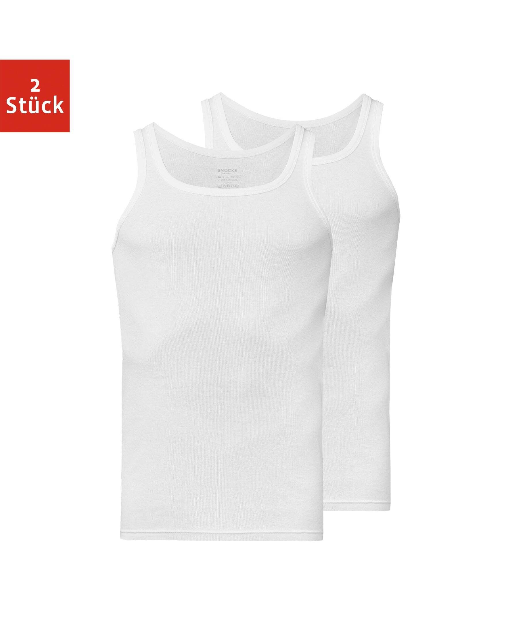 SNOCKS Ripptanktop Unterhemd Herren (2-tlg) aus Bio-Baumwolle