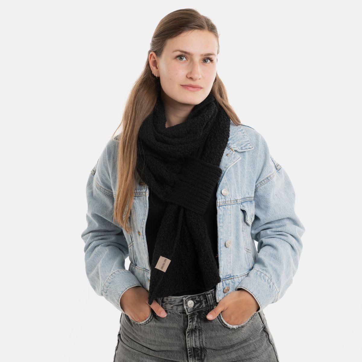 Knit Factory Strickschal Haze Schal Schwarz, (1-St), Schal Halstuch Dreieck günstig online kaufen