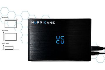 HURRICANE Hurricane GD35612 12TB Aluminium Externe Festplatte, 3.5 HDD USB 3.0 externe HDD-Festplatte, für Desktop PC Laptop, kompatibel mit Windows Mac und Linux