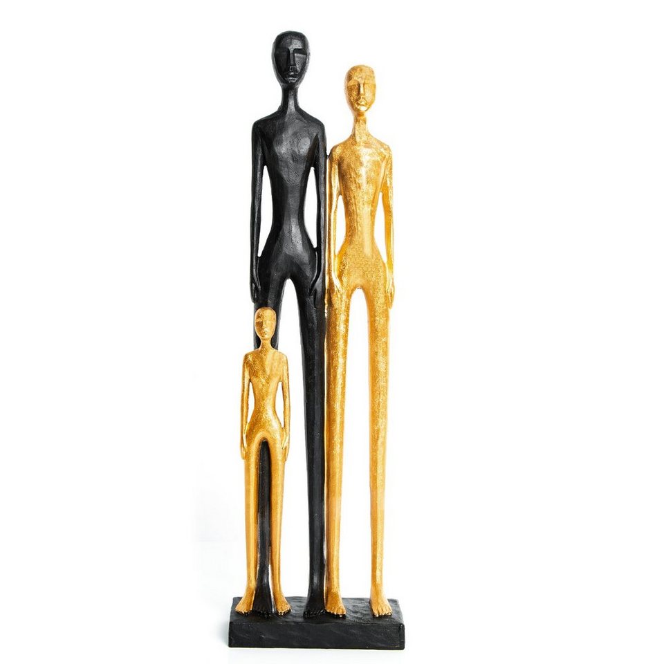 Familie Edle Logbuch-Verlag - schwarz Skulptur Gold Dekofigur (1 60 - St) cm