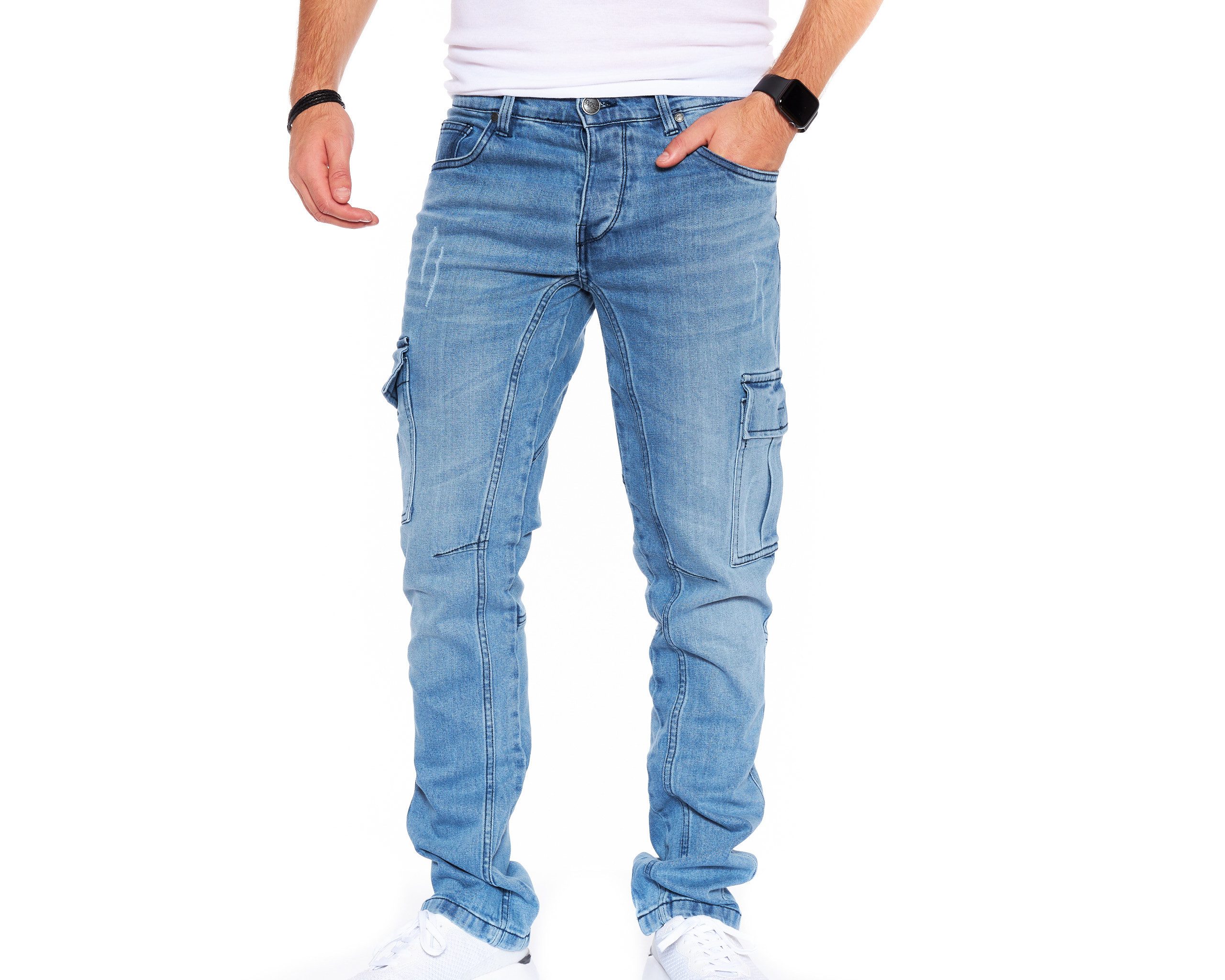 Styleko Cargohose 8003 Cargo Jeans Herren Cargohose für Herren Jeans Cargohose Herren