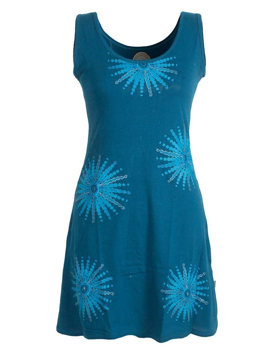 Vishes Sommerkleid Ärmelloses Kleid Mandalas Bedruckt und Bestickt Hippie, Boho, Elfen Tunika