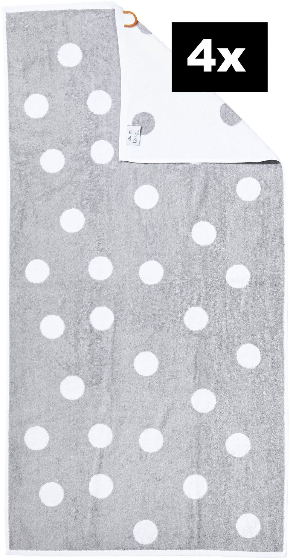 done.® Duschtücher DAILY SHAPES, Jacquard-Walkfrottier (4-St)