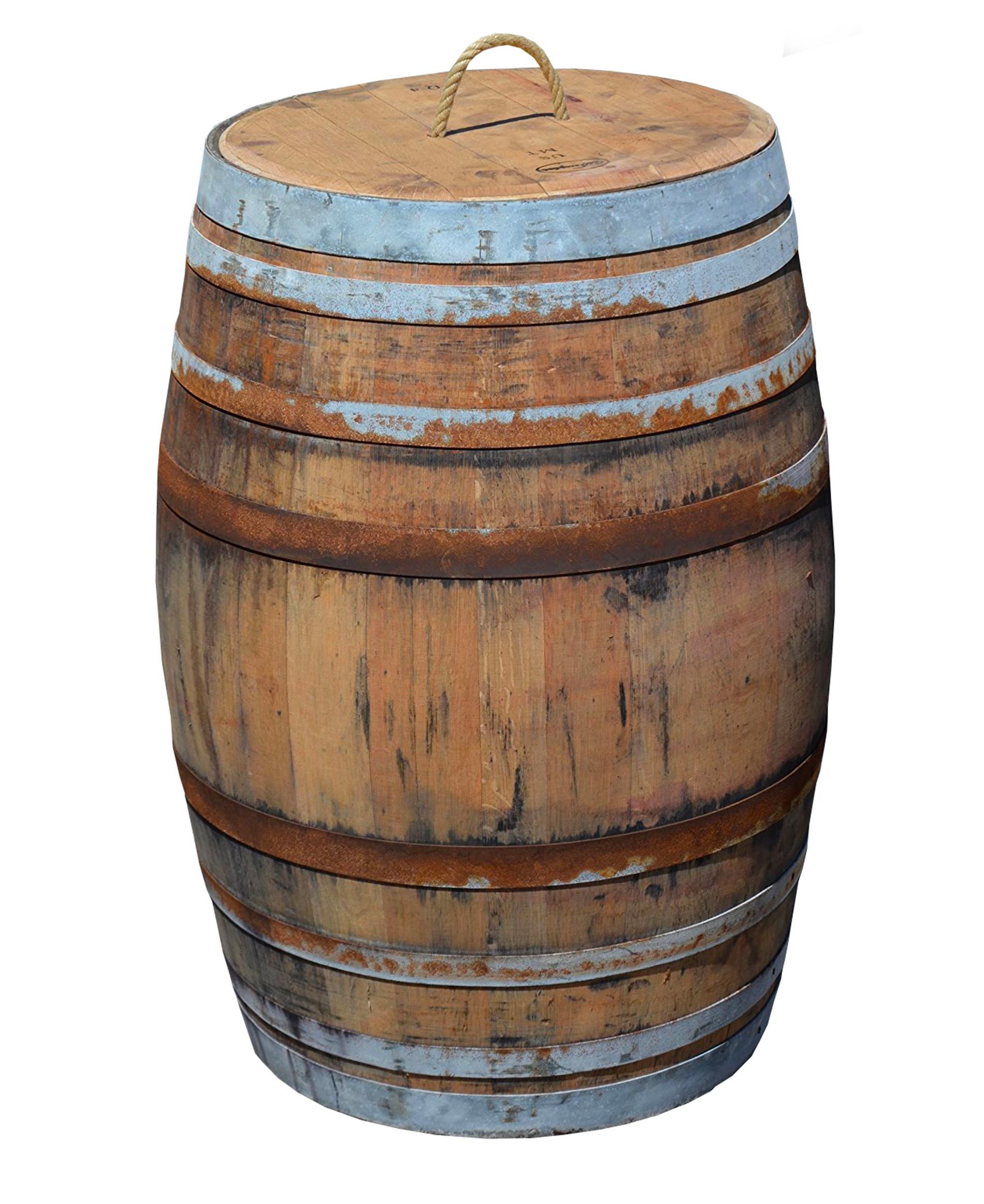 Temesso Regentonne 225L Weinfass RUSTIKAL als Regenfass, 225 l, ohne Deckel – Bild 4 von 5