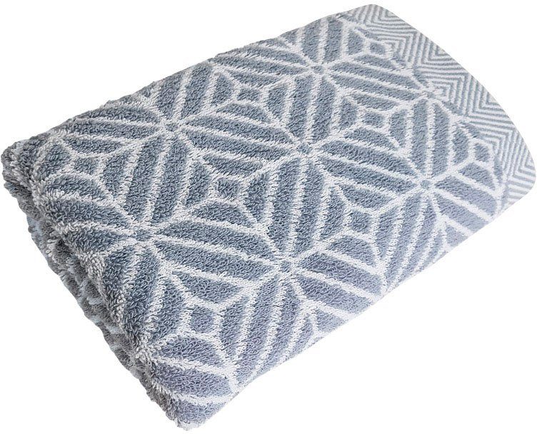 framsohn frottier Duschtuch Design Jaquard Raute Badetuch, Jacquard-Walkfrottier (1-St), mehrfarbig gewebtem Saum, hergestellt in Österreich