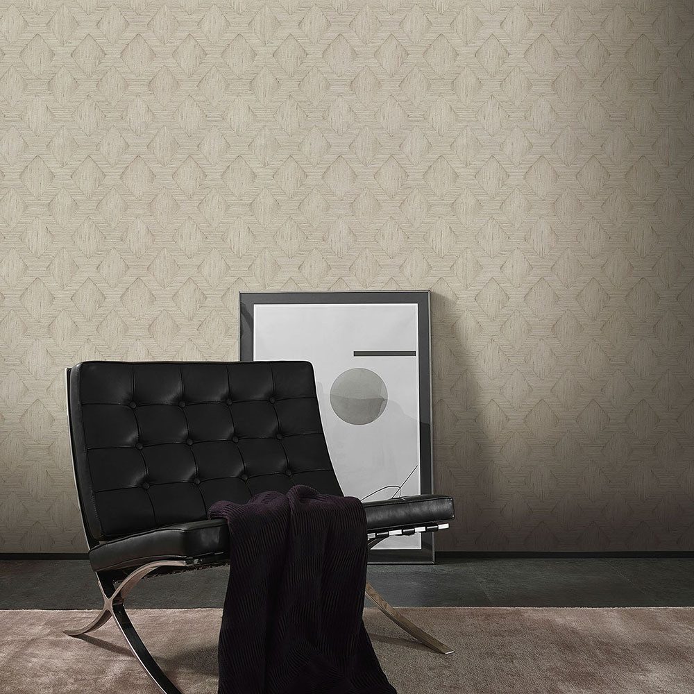 Erismann Vliestapete 3D-Effekt Kord-Optik Rauten Muster Beige Braun 10509-02