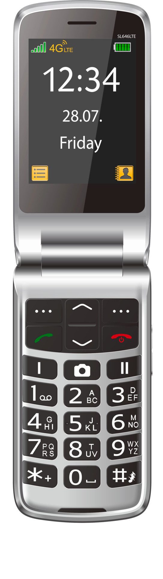 Beafon SL646 Seniorenhandy (Seniorentelefon mit Drehklappdesign, Großtasten, SOS, lange Akku) – Bild 2 von 3