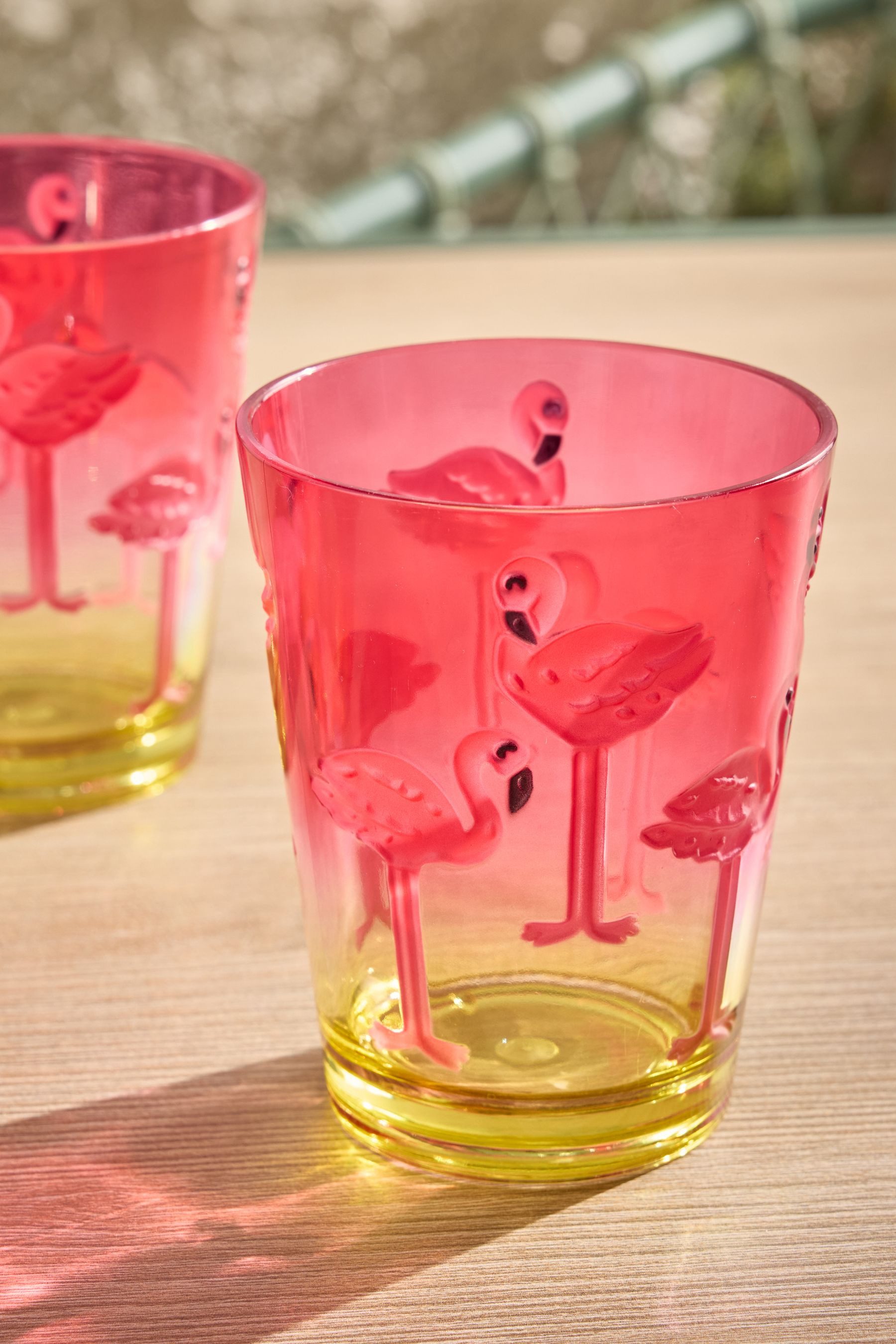 Next Tumbler-Glas Flamingo Picknick-Trinkgläser, Polyacryl, 4er-Set, 1-tlg., Polyacryl