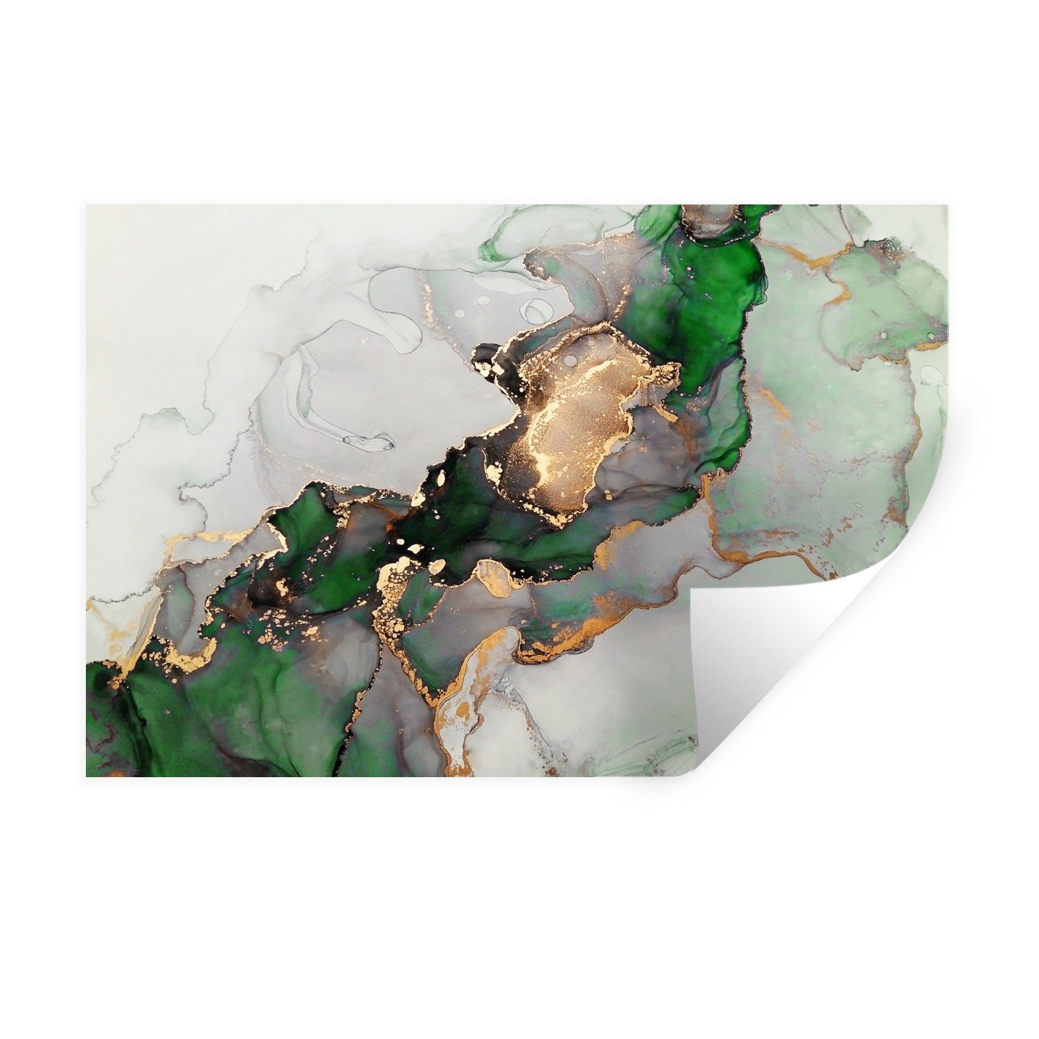 MuchoWow Wandsticker Marmor - Gold - günstig online kaufen
