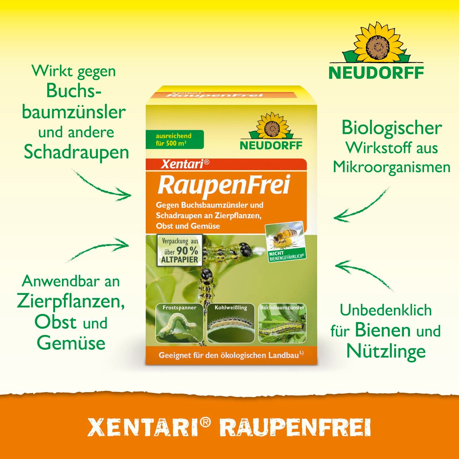 Neudorff Insektenspray Raupenfrei XenTari 25 g, 25 g – Bild 3 von 5