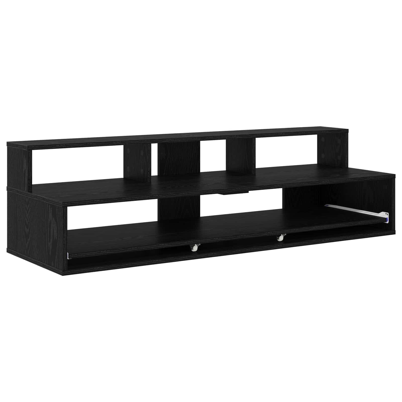 vidaXL Arbeitstisch Studiotisch Schwarz Eichen-Optik 110 x 42,5 x 36 cm (1-St)