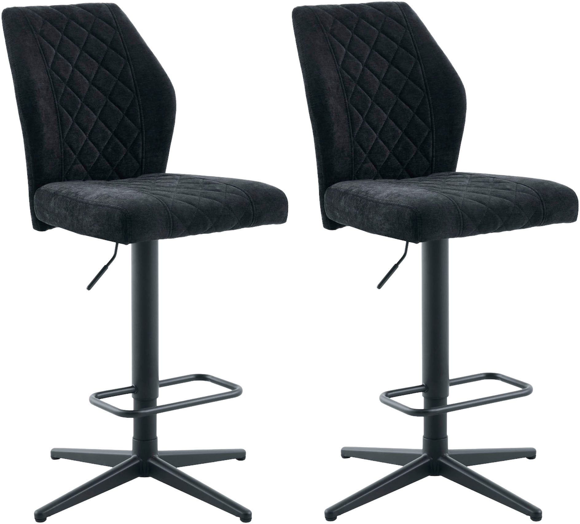 HELA Barhocker BABSI (Set, 2 St), 360° drehbar, höhenverstellbar mit Gasdruckfeder, Sternfuß