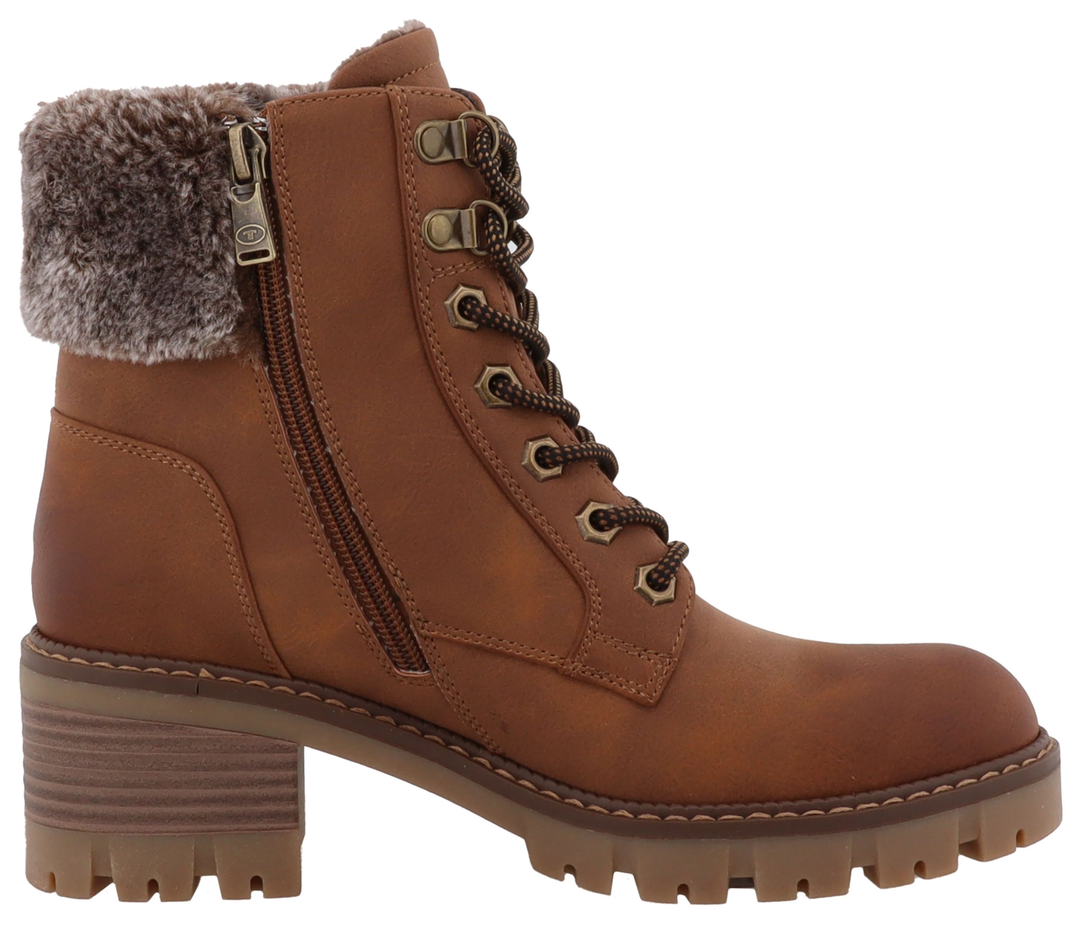 TOM TAILOR Winterstiefelette Workerboots, Plateaustiefelette mit Blockabsatz