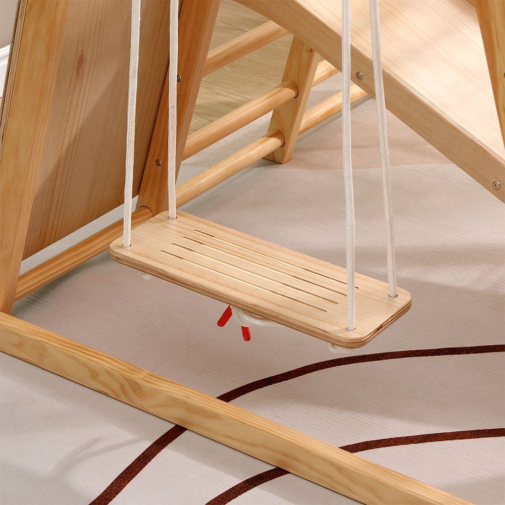 HOME DELUXE Klettergerüst Indoor Spielturm LIO, (inkl. Schaukel, Rutsche, Kletternetz & Leiter), 8 in 1 Kletterturm I Spielzimmer, Kinderzimmer