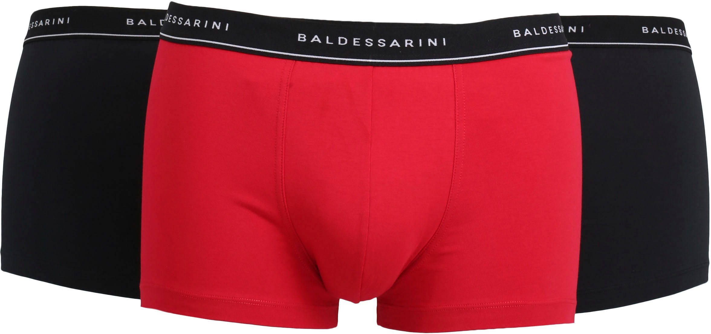 BALDESSARINI Retro Pants Short Pants 3er Pac schwarz-mittel-uni | Unterhosen