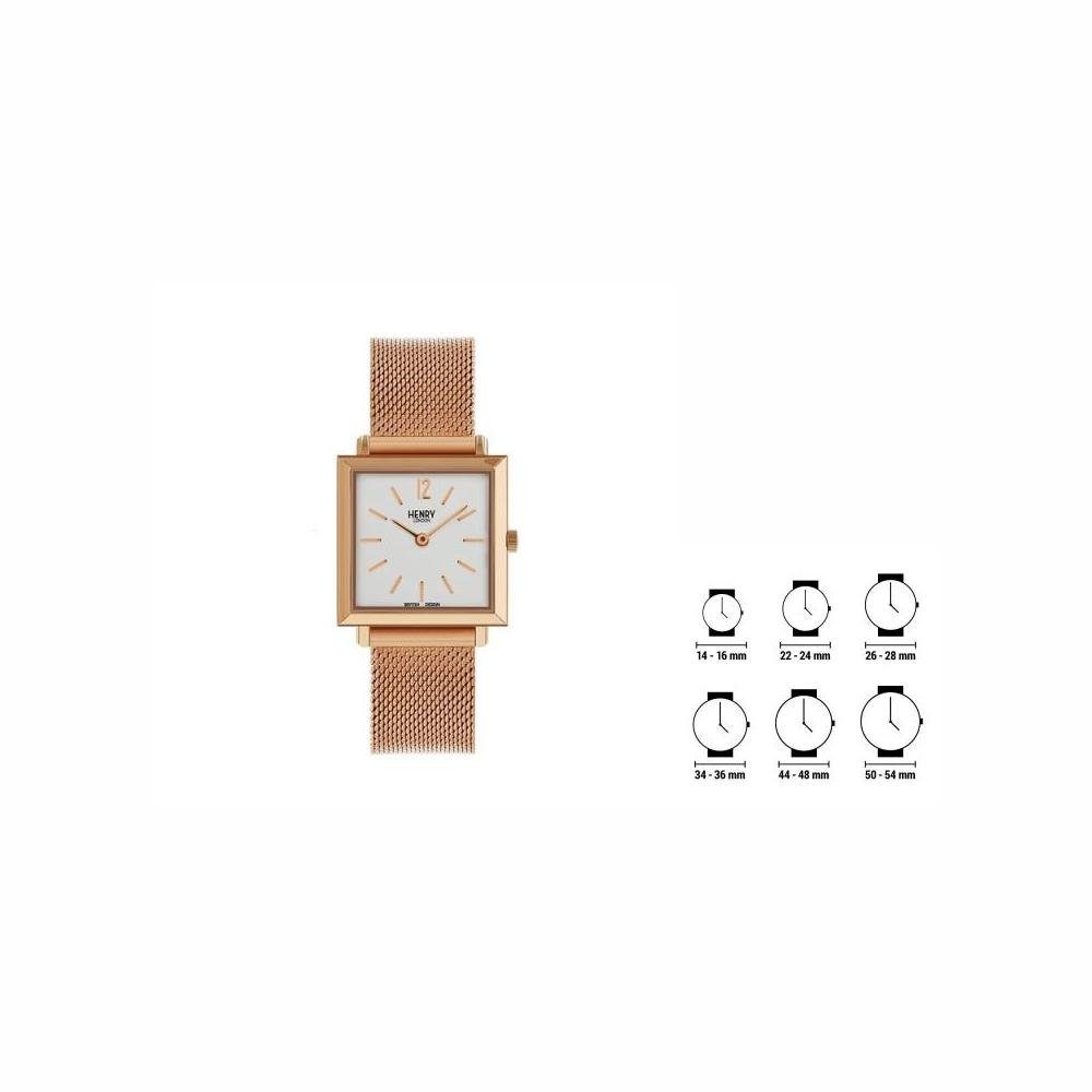 HENRY LONDON Quarzuhr Damen-Edelstahl Armbanduhr Uhr Henry London  HL26QM0264 26 mm Quarzuhr