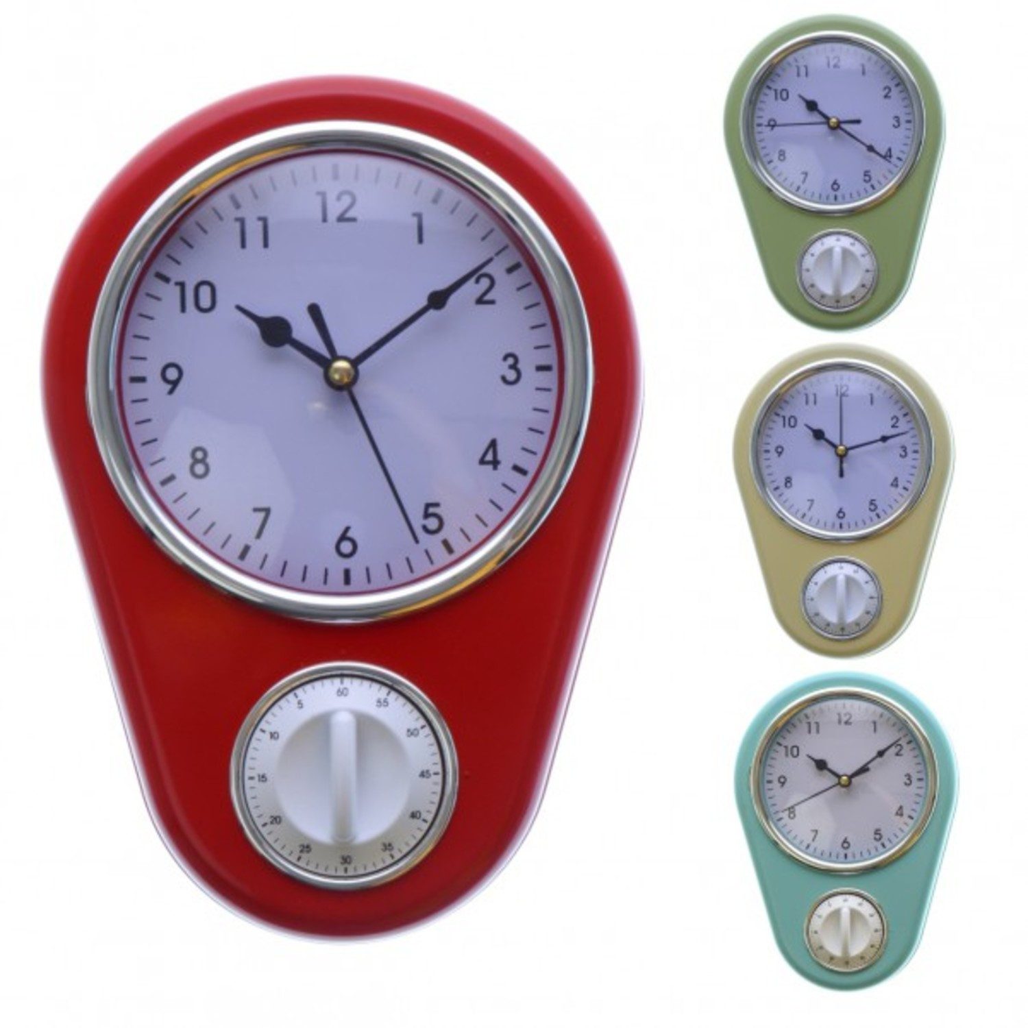 Eieruhr Retro Wanduhr mit Eieruhr für die Küche
