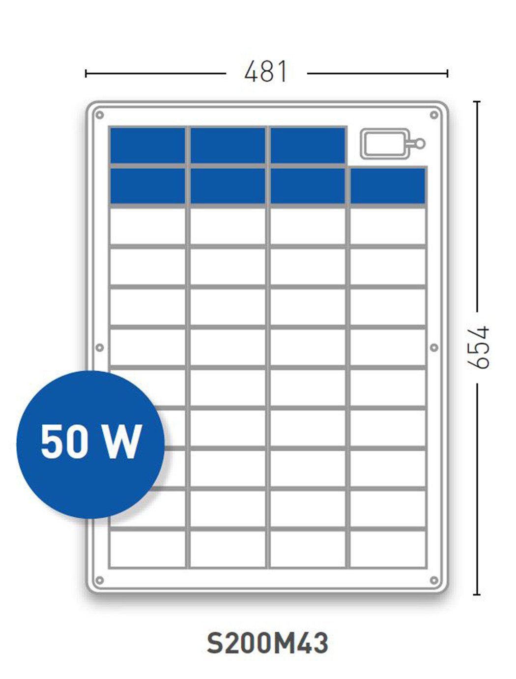Solara Solarmodul Solara M-Serie 50Wp 654x481, 50 W, salzwasserresistent