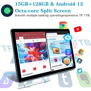 DOOGEE T10 Tablet (10", 8 GB, 10.1" IPS FHD+, 8GB+128GB, Widevine L1, Android 12.0, 8300mAh Akku)
