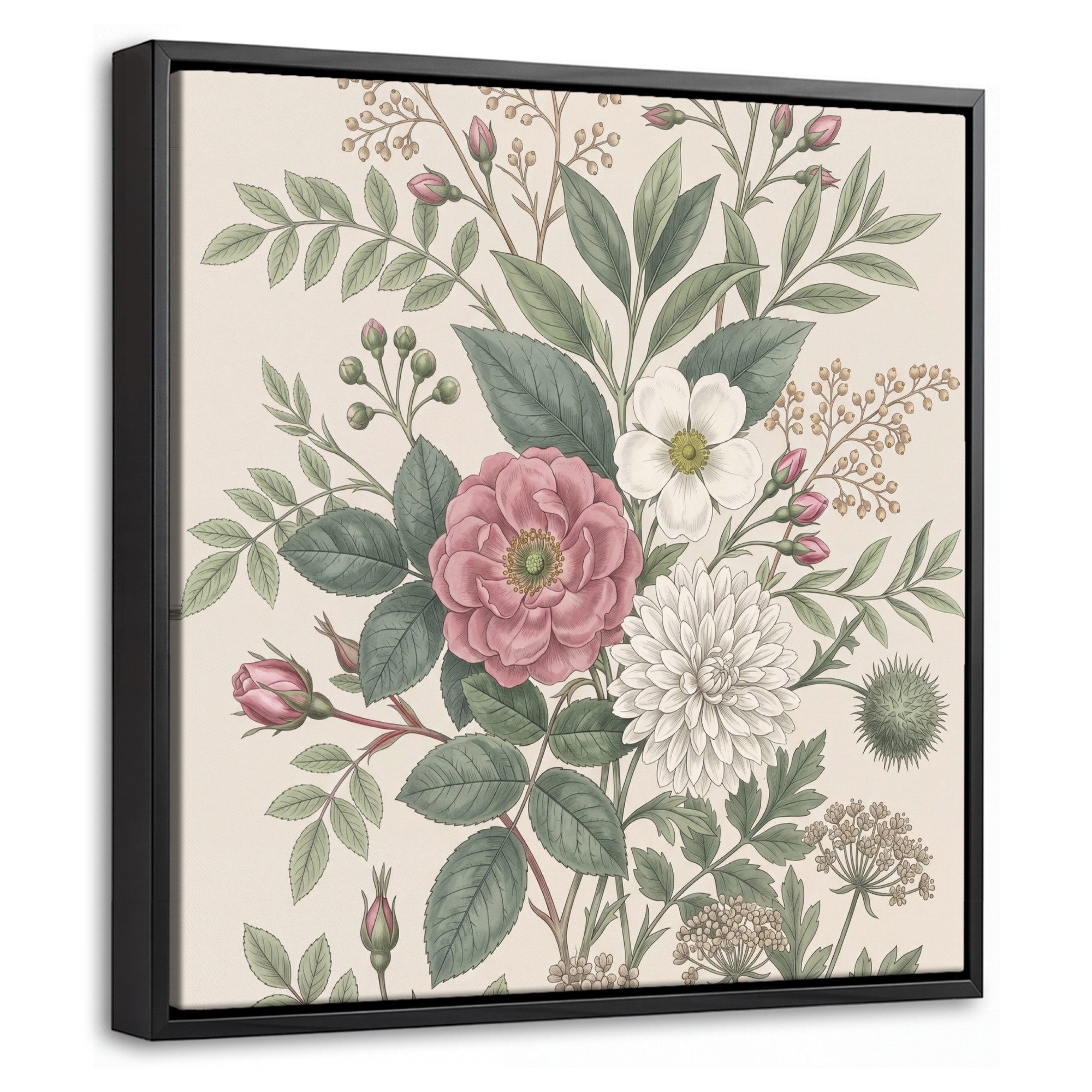 OneMillionCanvasses® Leinwandbild mit Rahmen - Romantisch - Design - Farbenfroh, Fotodruck (1 St), Leinwand Bilder Klein, Wand Dekoration Aesthetic 20x20cm