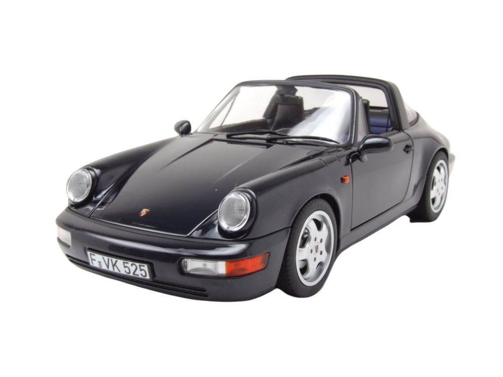 Norev Modellauto Porsche 911 (964) Carrera 4 Targa 1991 dunkelblau metallic, Maßstab 1:18