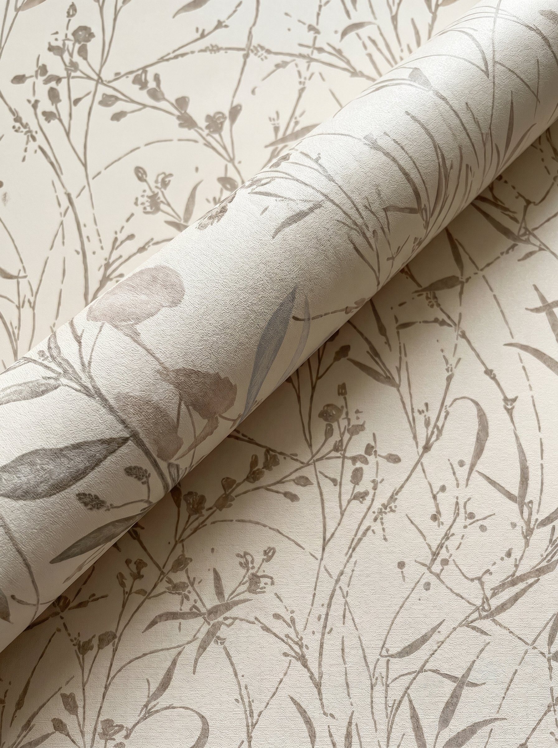 Newroom Vliestapete Novira Creme Tapete Vliestapete Blumen, Floral, Blumenranke, strukturiert, Mustertapete