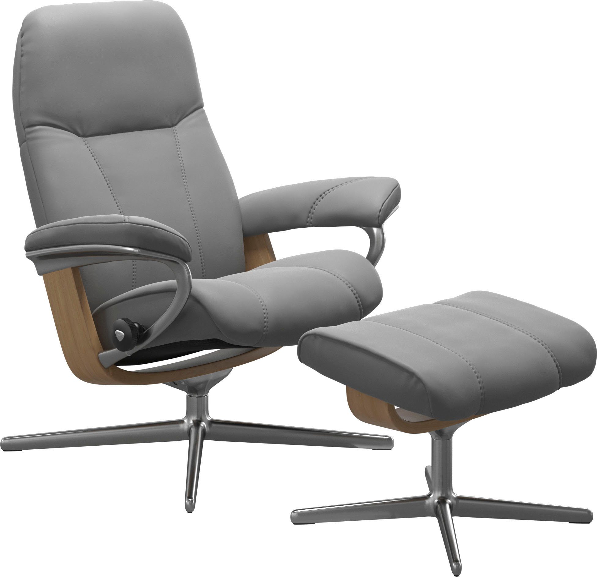 Stressless® Fußhocker Consul, mit Cross Base, Größe S, M & L, Holzakzent Eiche