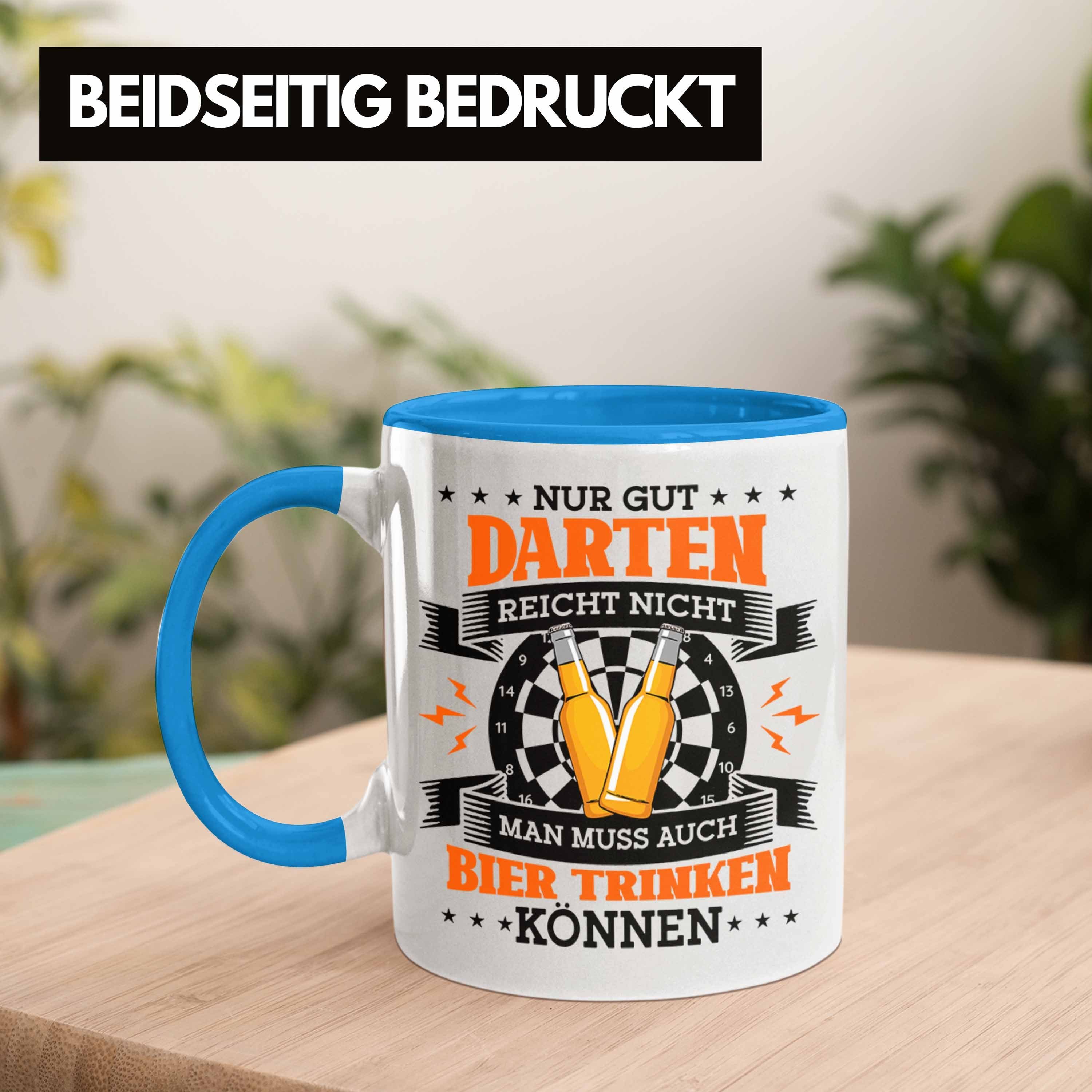 Blau Trendation Spieler Tasse für Tasse Spielen Dart Dartsspieler Bier Dart Lustige trinken