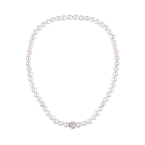 leslii Perlenkette »Perlencollier, 10646213«, mit Muschelkernperlen und Strasssteinen