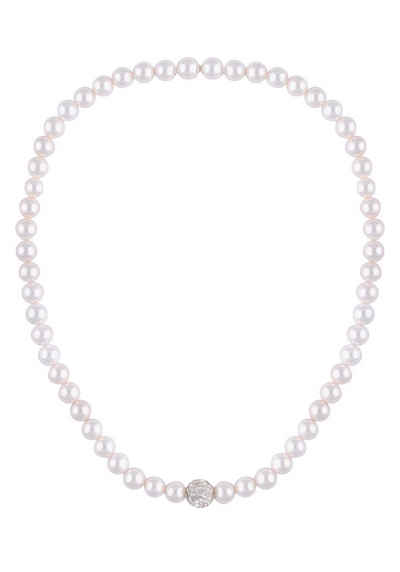 leslii Perlenkette Perlencollier, 10646213, mit Muschelkernperlen und Strasssteinen