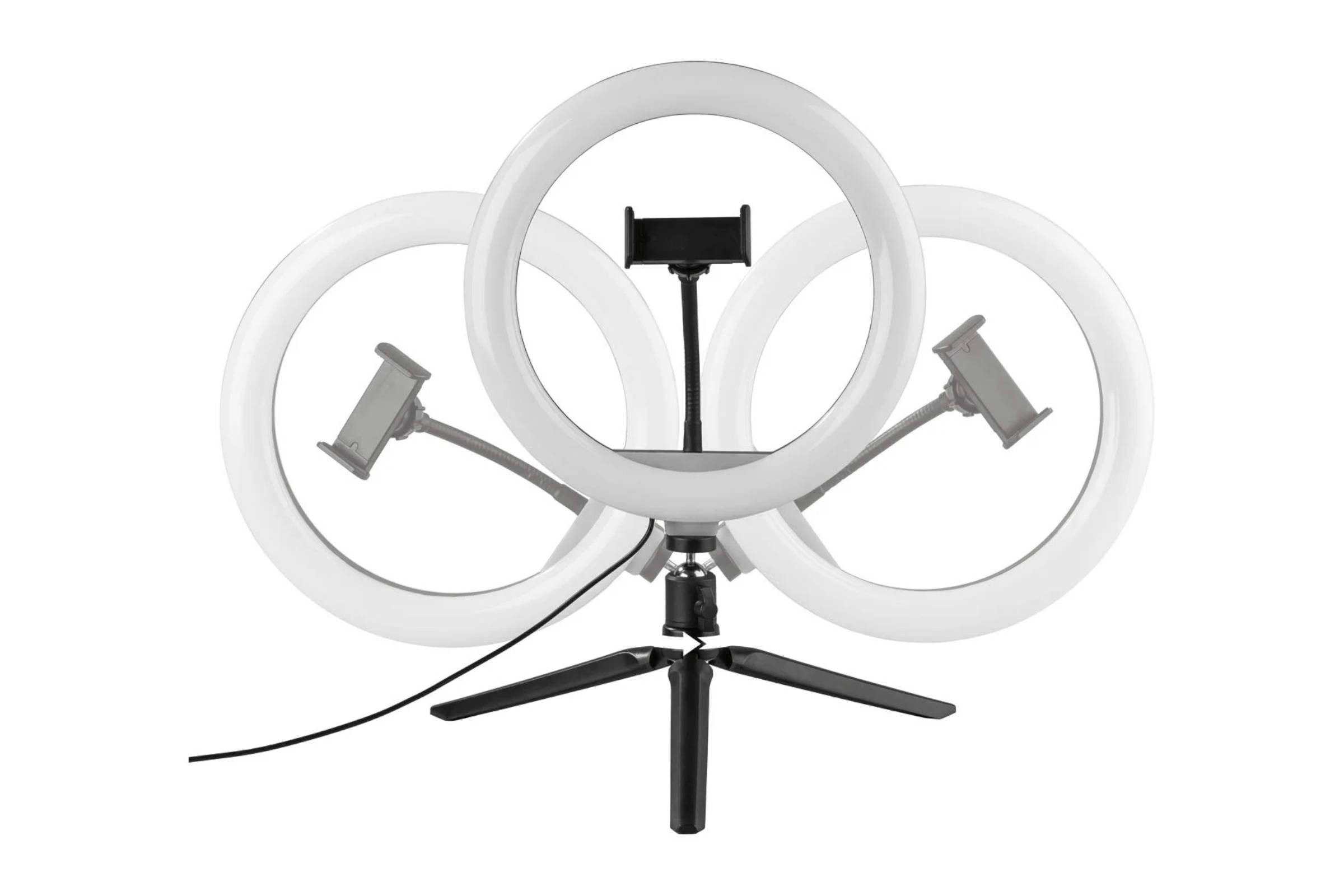 Livarno home Ringlicht LED Selfie Ringlicht 3-stufig einstellbare Farbtemperatur dimmbar 26cm, für perfekte Ausleuchtung Ihrer Fotos & Videos