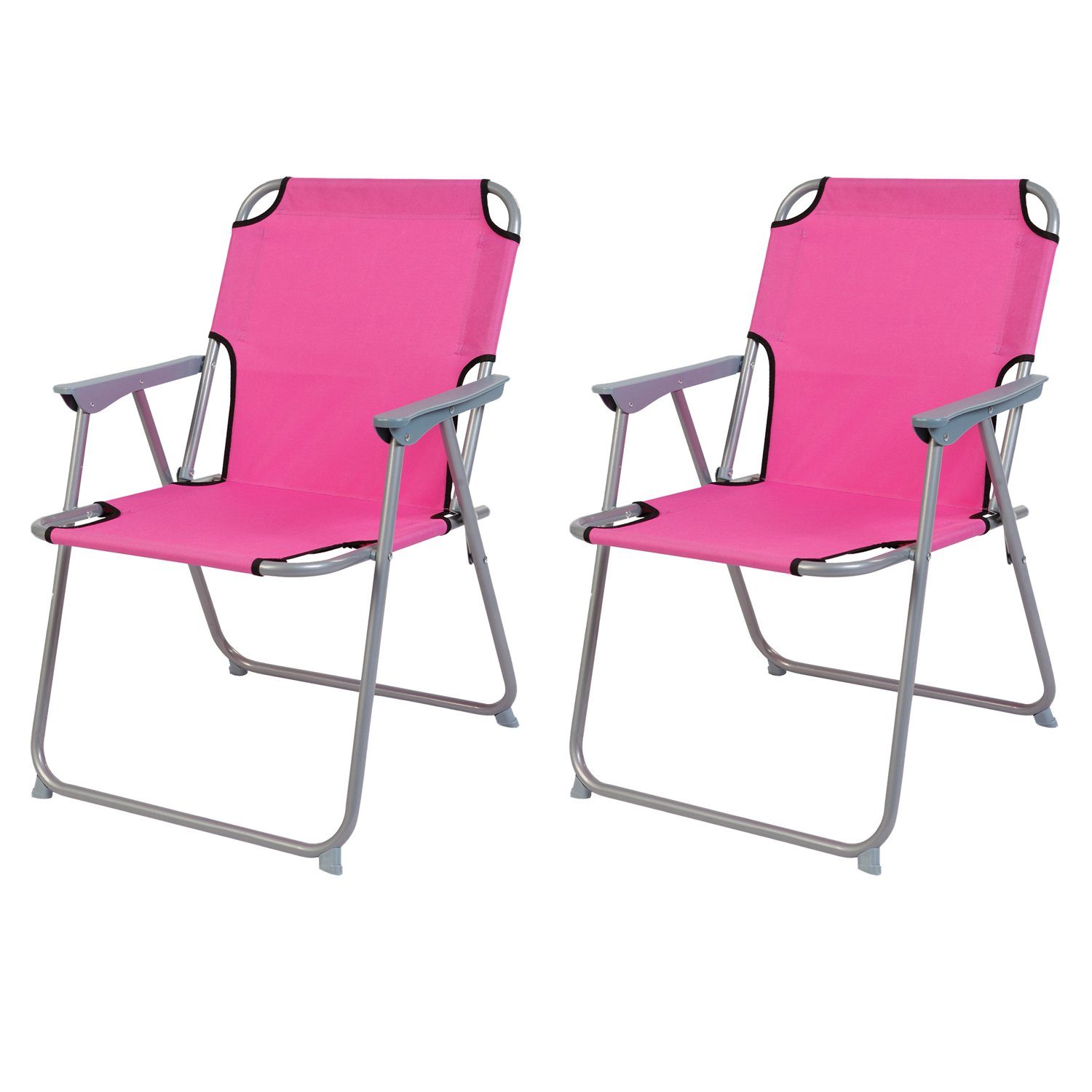 Klappstuhl 2 Stück Campingstuhl Stoff Oxfort Metall Pink