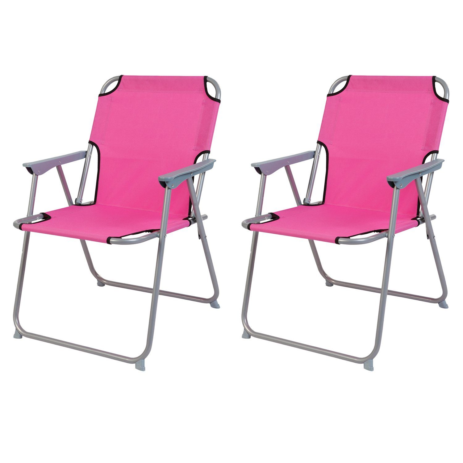 Mojawo Klappstuhl Campingstuhl Oxfort Stoff Stück 2 Pink Metall