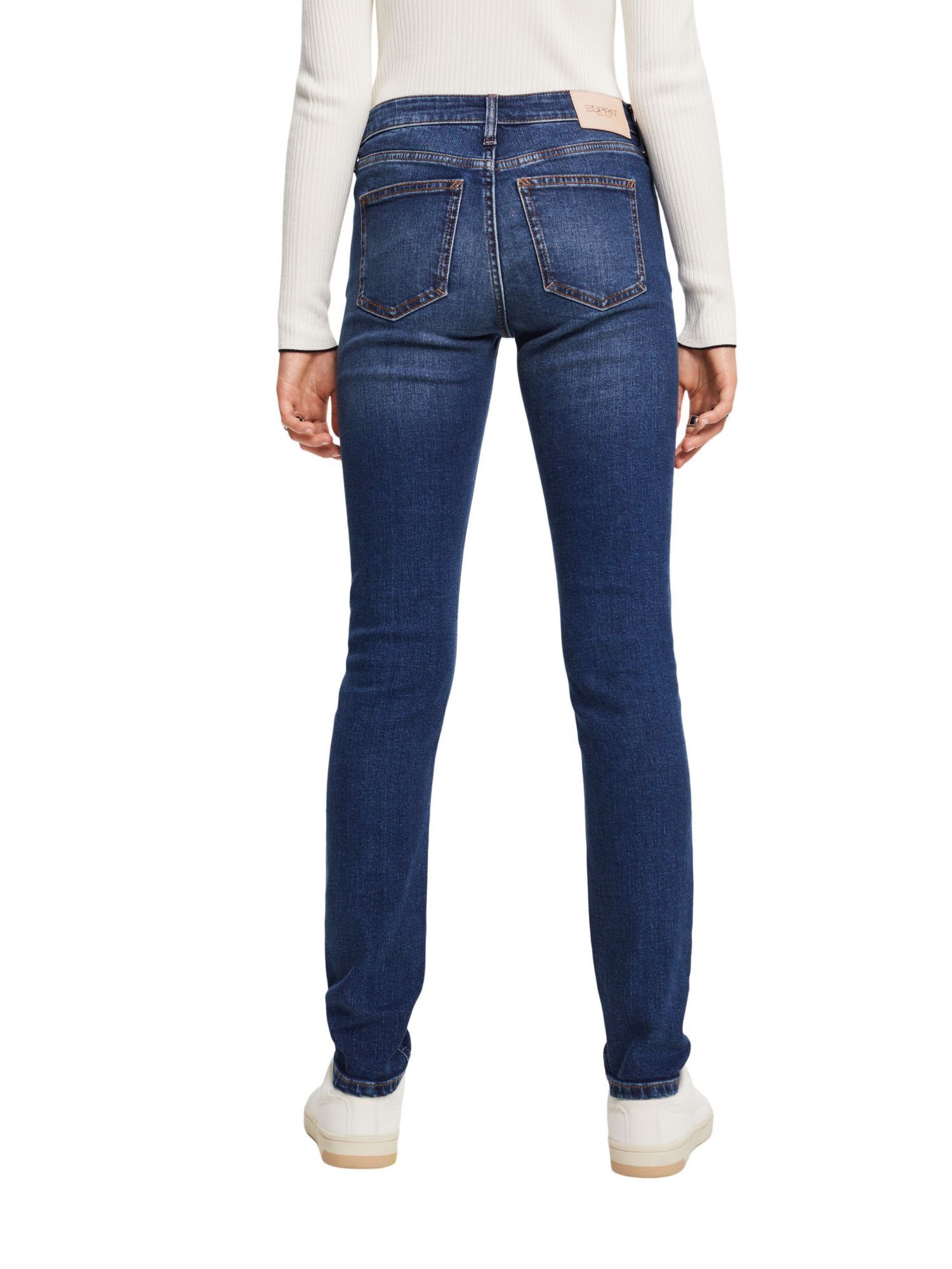 Bundhöhe Jeans mit mittlerer Esprit Schmale Slim-fit-Jeans