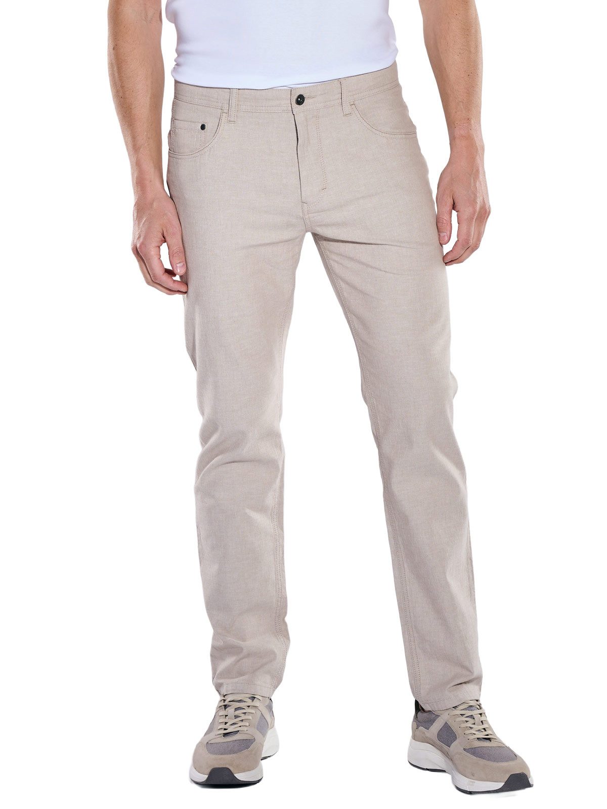 Engbers 5-Pocket-Hose Herren Hose aus Leinenmischung, Beige