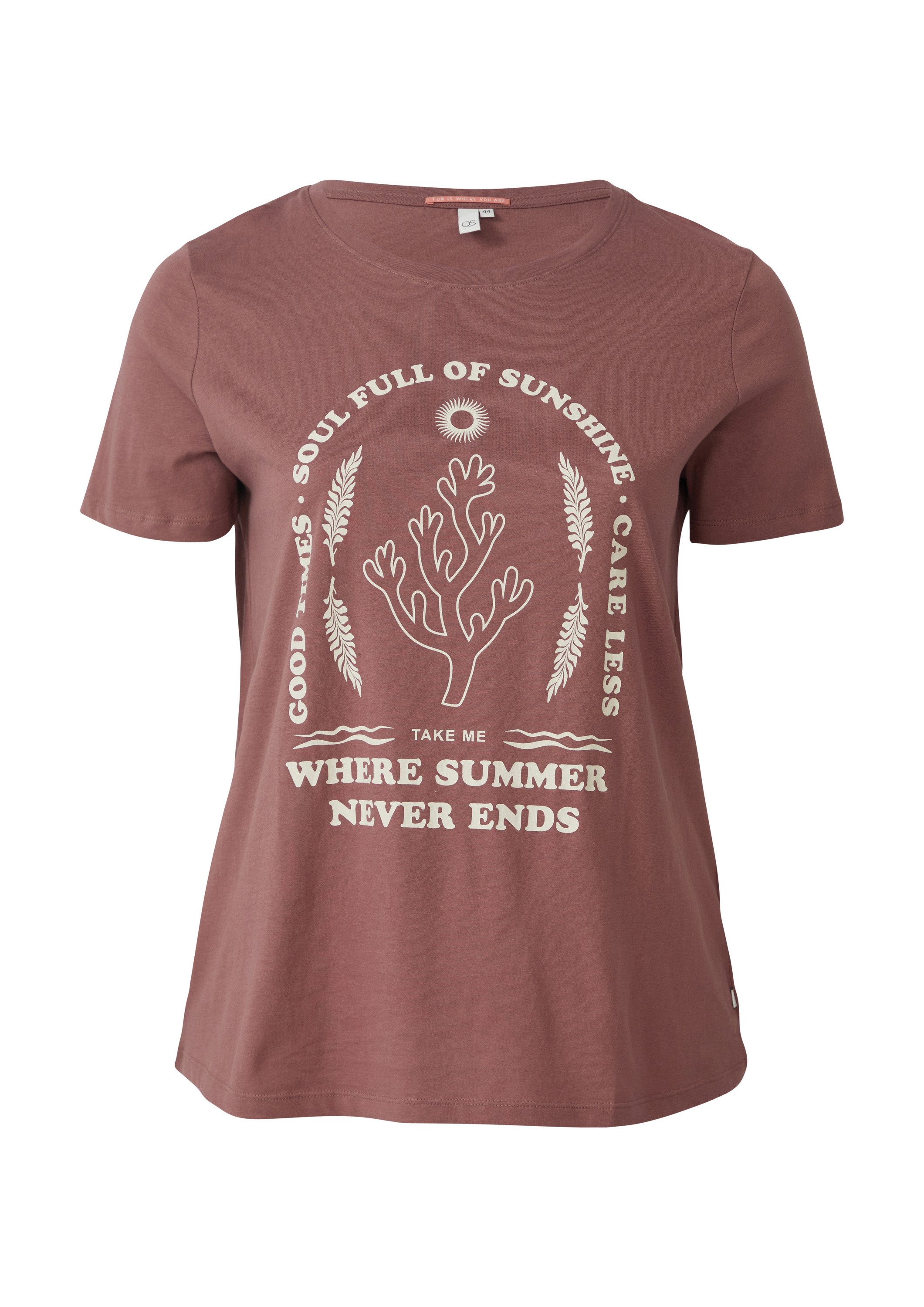 QS Kurzarmshirt T-Shirt Baumwoll T-Shirt mit günstig online kaufen