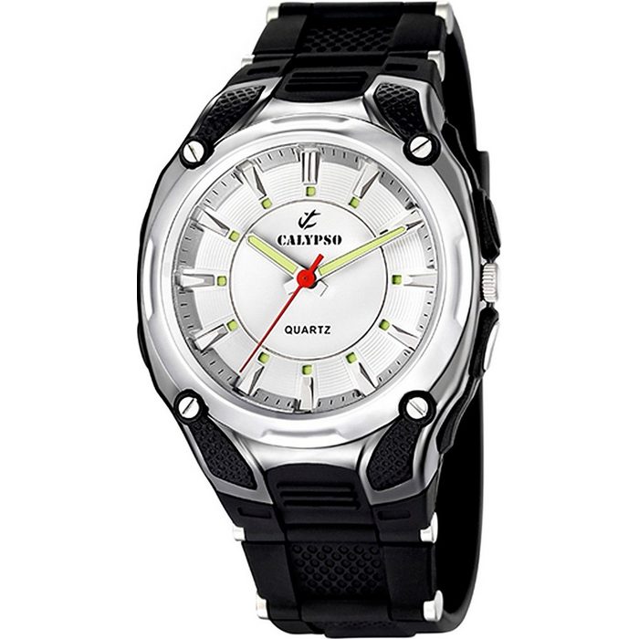 CALYPSO WATCHES Quarzuhr Calypso Herren Uhr K5560/1 Kunststoffband (Armbanduhr) Herren Armbanduhr rund Kautschukarmband schwarz Casual