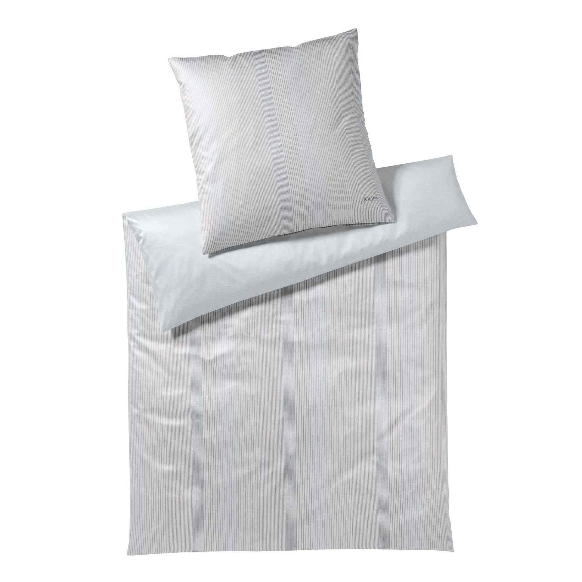 JOOP! Bettwäsche JOOP! Mako Satin Bettwäsche Groove 4107-9 silber Streifen 135x200, 2 teilig